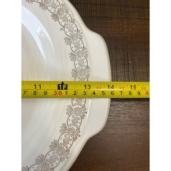 FRENCH SAXON CHINA UNION MADE U.S.A.~22 KT GOLD 2 SERVING PLATTERS AND BOWL VTG - Picture 7 of 16